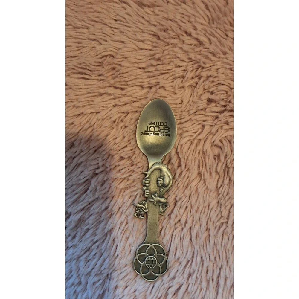 Disney‎ Lot of 4 Metal Souvenir Spoons Silver/Gold/Blue Epcot Center Space Coast